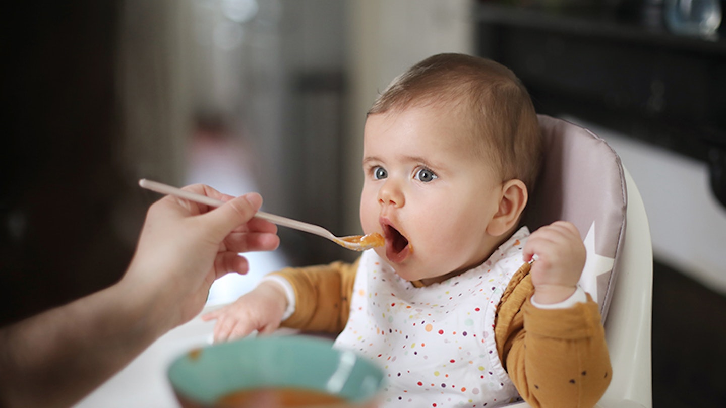 Baby eating food